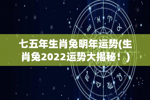 七五年生肖兔明年运势(生肖兔2022运势大揭秘！)