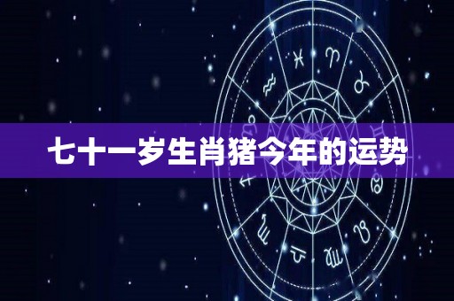 七十一岁生肖猪今年的运势