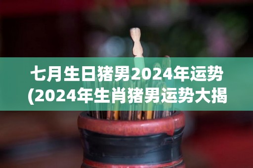 七月生日猪男2024年运势(2024年生肖猪男运势大揭秘)