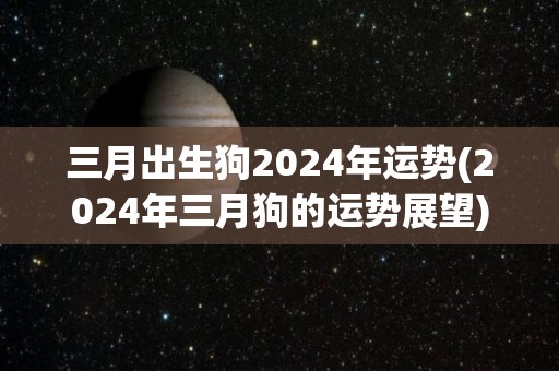 三月出生狗2024年运势(2024年三月狗的运势展望)