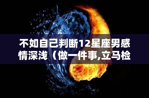 不如自己判断12星座男感情深浅（做一件事,立马检测出12星座男爱不爱你!）