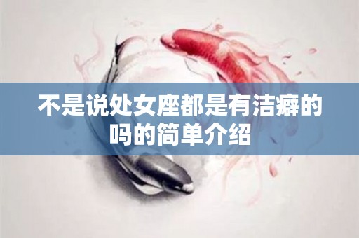 不是说处女座都是有洁癖的吗的简单介绍