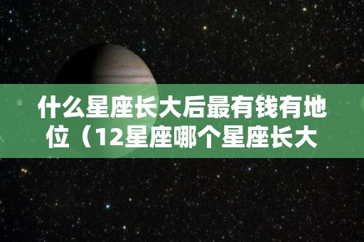 什么星座长大后最有钱有地位（12星座哪个星座长大后最有钱最富）