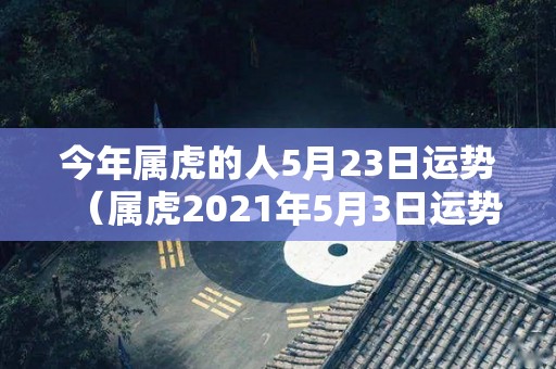 今年属虎的人5月23日运势（属虎2021年5月3日运势）
