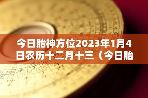 今日胎神方位2023年1月4日农历十二月十三（今日胎神方位2023年1月4日农历十二月十三出生）