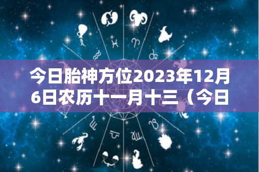 今日胎神方位2023年12月6日农历十一月十三（今日胎神怎么看）