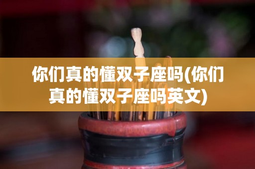 你们真的懂双子座吗(你们真的懂双子座吗英文)