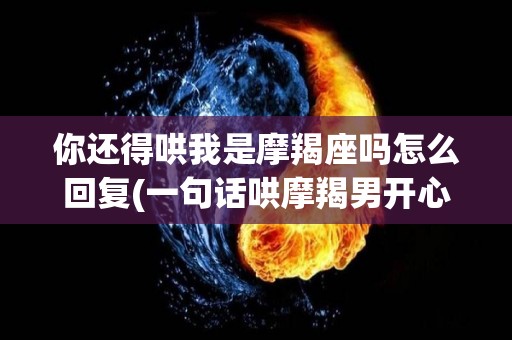 你还得哄我是摩羯座吗怎么回复(一句话哄摩羯男开心)