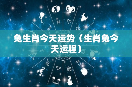 兔生肖今天运势（生肖兔今天运程）