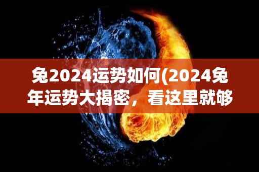 兔2024运势如何(2024兔年运势大揭密，看这里就够了！)