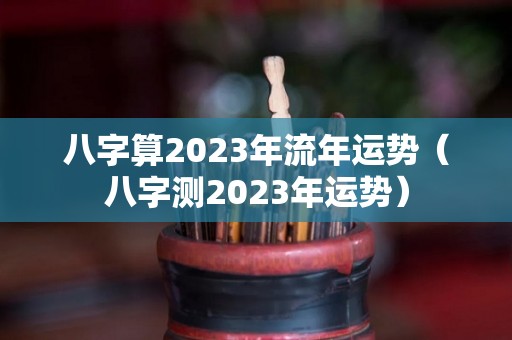 八字算2023年流年运势（八字测2023年运势）
