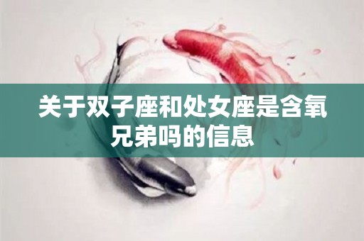 关于双子座和处女座是含氧兄弟吗的信息