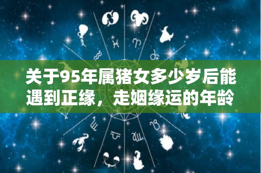 关于95年属猪女多少岁后能遇到正缘，走姻缘运的年龄的信息