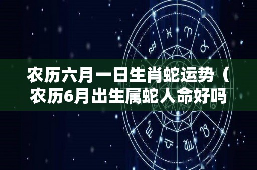 农历六月一日生肖蛇运势（农历6月出生属蛇人命好吗）