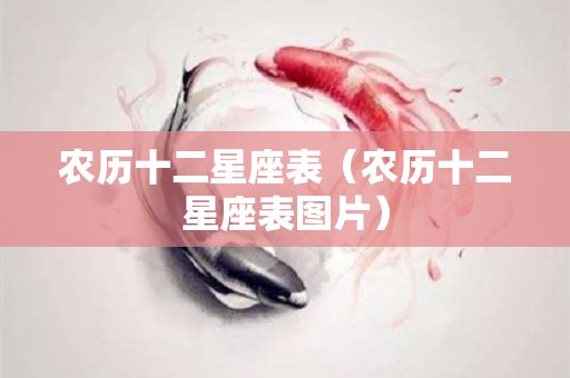 农历十二星座表（农历十二星座表图片）