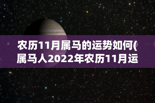 农历11月属马的运势如何(属马人2022年农历11月运势如何？)