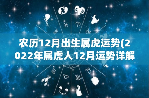 农历12月出生属虎运势(2022年属虎人12月运势详解)