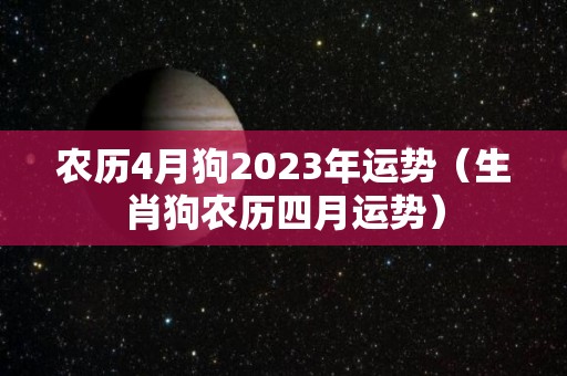 农历4月狗2023年运势（生肖狗农历四月运势）