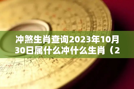 冲煞生肖查询2023年10月30日属什么冲什么生肖（2021年10月30日的属相）