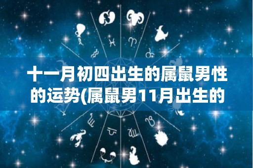 十一月初四出生的属鼠男性的运势(属鼠男11月出生的运势简析)
