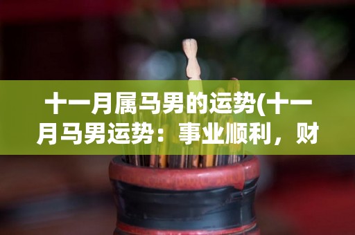 十一月属马男的运势(十一月马男运势：事业顺利，财运亨通！)