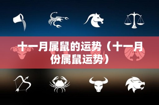 十一月属鼠的运势（十一月份属鼠运势）