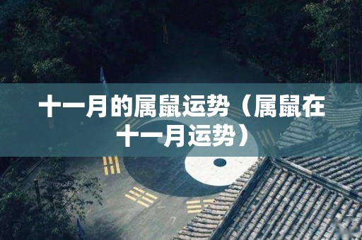 十一月的属鼠运势（属鼠在十一月运势）