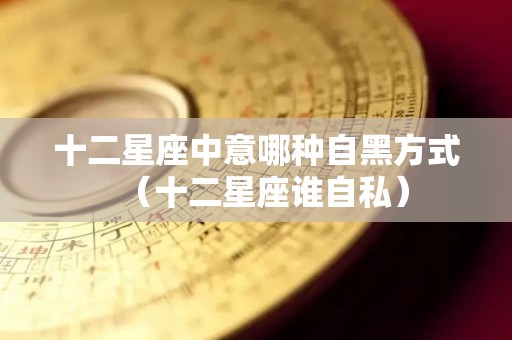 十二星座中意哪种自黑方式（十二星座谁自私）
