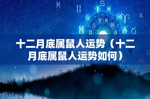 十二月底属鼠人运势（十二月底属鼠人运势如何）
