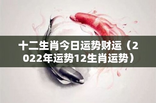 十二生肖今日运势财运（2022年运势12生肖运势）