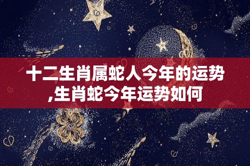 十二生肖属蛇人今年的运势,生肖蛇今年运势如何
