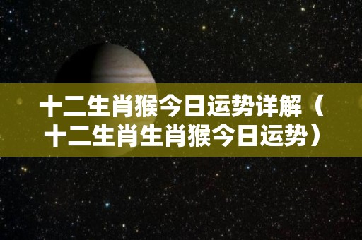 十二生肖猴今日运势详解（十二生肖生肖猴今日运势）
