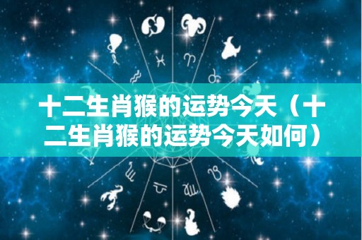 十二生肖猴的运势今天（十二生肖猴的运势今天如何）