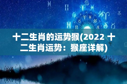 十二生肖的运势猴(2022 十二生肖运势：猴座详解)