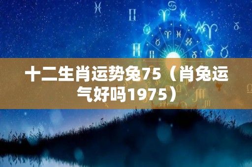 十二生肖运势兔75（肖兔运气好吗1975）