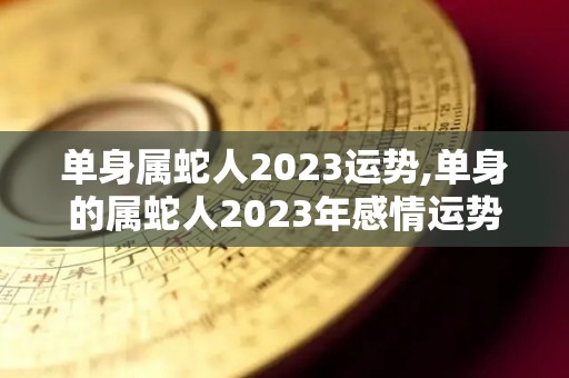 单身属蛇人2023运势,单身的属蛇人2023年感情运势