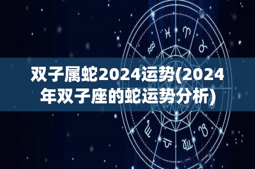 双子属蛇2024运势(2024年双子座的蛇运势分析)