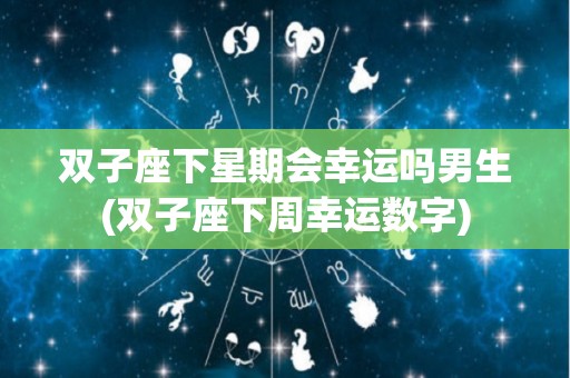 双子座下星期会幸运吗男生(双子座下周幸运数字)