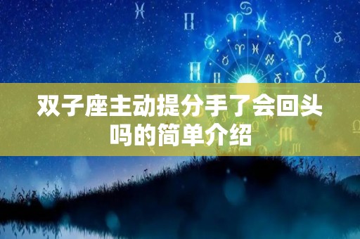 双子座主动提分手了会回头吗的简单介绍