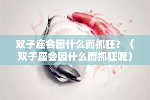双子座会因什么而抓狂？（双子座会因什么而抓狂呢）