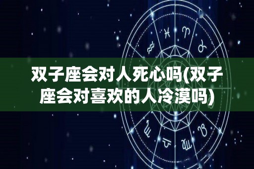 双子座会对人死心吗(双子座会对喜欢的人冷漠吗)