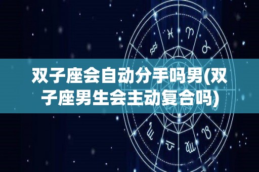 双子座会自动分手吗男(双子座男生会主动复合吗)