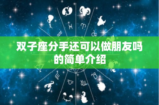双子座分手还可以做朋友吗的简单介绍