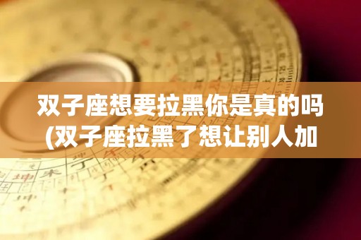 双子座想要拉黑你是真的吗(双子座拉黑了想让别人加他吗)