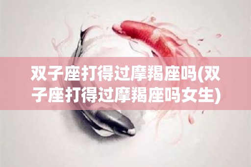 双子座打得过摩羯座吗(双子座打得过摩羯座吗女生)