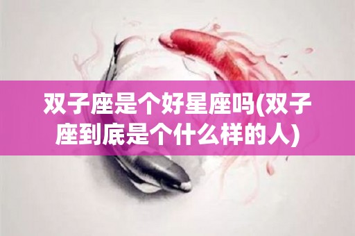 双子座是个好星座吗(双子座到底是个什么样的人)