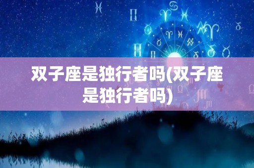 双子座是独行者吗(双子座是独行者吗)