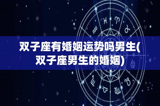 双子座有婚姻运势吗男生(双子座男生的婚姻)
