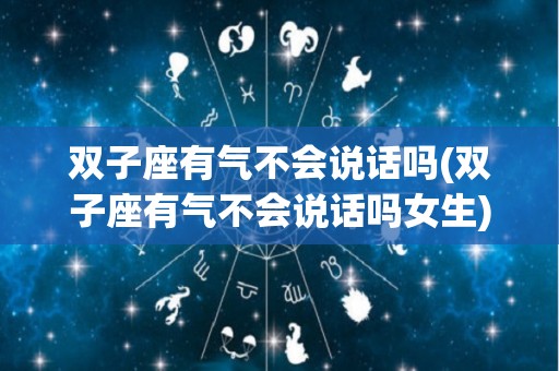双子座有气不会说话吗(双子座有气不会说话吗女生)