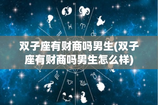 双子座有财商吗男生(双子座有财商吗男生怎么样)